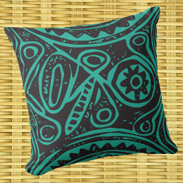 Tiki Pattern Vintag melanesisch Kissen