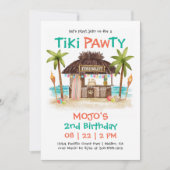 Tiki Pawty Tropical Beach Dog Party Einladung (Vorderseite)