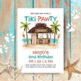 Tiki Pawty Tropical Beach Dog Party Einladung