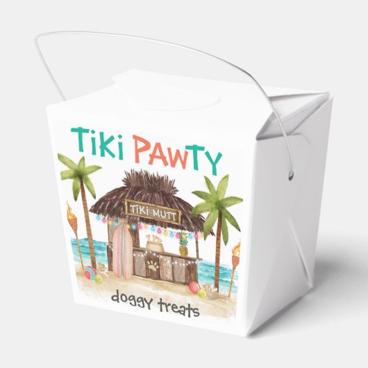Tiki Pawty Tropical Dog Party Hunde Leckereien Geschenkschachtel (Rückseite)