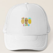 Tiki Pineapple Luau Truckerkappe (Vorderseite)