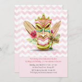 Tiki Pink Einladung (Vorne/Hinten)