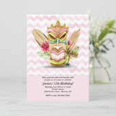 Tiki Pink Einladung (Stehend Vorderseite)