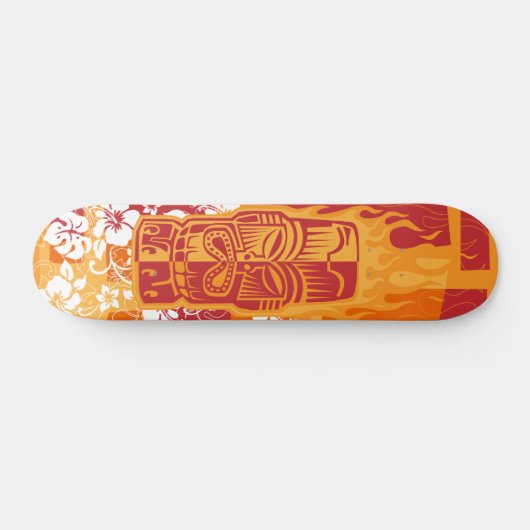 Tiki Plattform mit Flammen Skateboard (Horizontal)