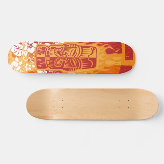 Tiki Plattform mit Flammen Skateboard (Horizontal)