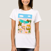Tiki Pool Party Niedlich Retro Art Design T-Shirt (Vorderseite)