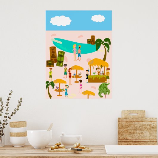 Tiki Pool Party Poster (Küche)