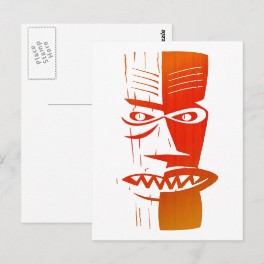 Tiki Postkarte (Vorne/Hinten)