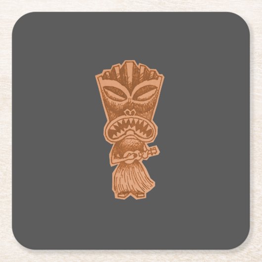 Tiki Rechteckiger Pappuntersetzer (Vorderseite)