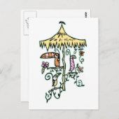 Tiki Room Birds on a Perch von Tiki Ony Postkarte (Vorne/Hinten)