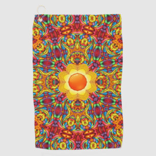 Tiki Rotes Vintages Fraktal Kaleidoskop Golfhandtuch