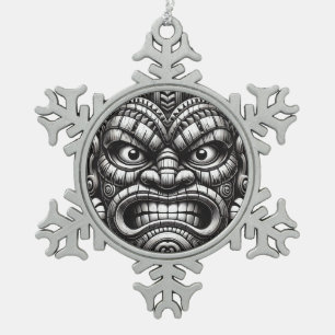Tiki Schneeflocken Zinn-Ornament