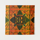 Tiki Shield Wandteppich (Vorderseite (Horizontal))