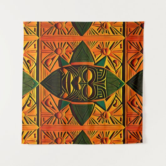 Tiki Shield Wandteppich (Vorderseite (Horizontal))