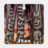 Tiki Stammesrat, 2 Seiten Platz, Ornament Aus Metall (Rückseite)