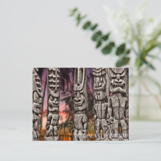 Tiki Stammesrat mit dramatischem Himmel, Postkarte (Stehend Vorderseite)