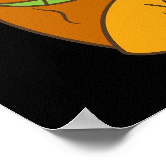 Tiki-Statue aus Holz mit offenem Mund, sonniges Sc Poster (Ecke)