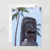 Tiki Statue in Kona, Hawaii - Postkarte (Vorne/Hinten)