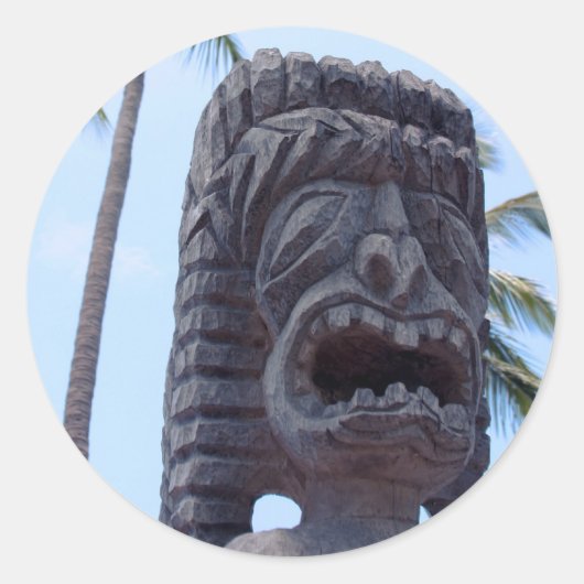 Tiki Statue in Kona, Hawaii - Sticker (Vorderseite)