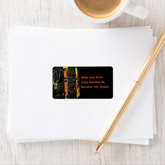 Tiki Statue Sonnenaufgang Adressetiketten (Insitu)