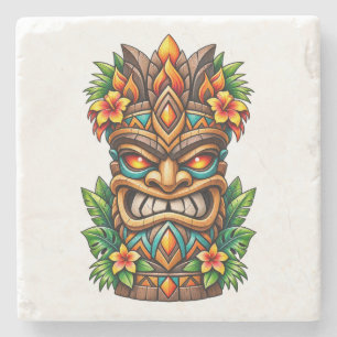 Tiki-Steinuntersetzer Golden Palm Crown Steinuntersetzer