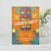 Tiki Summer Party Einladung (Stehend Vorderseite)