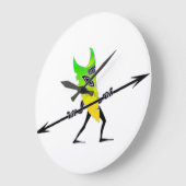 Tiki Surfer Green Große Wanduhr (Winkel)