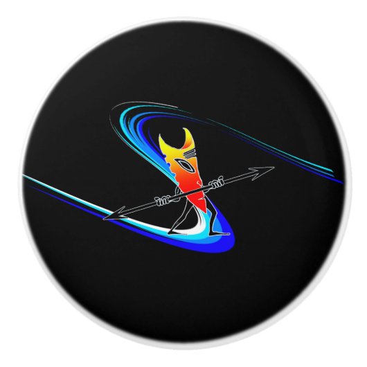 Tiki Surfer Keramikknauf (Vorderseite)