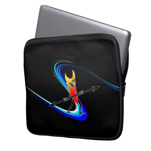 Tiki Surfer Laptopschutzhülle (Vorderseite Links)