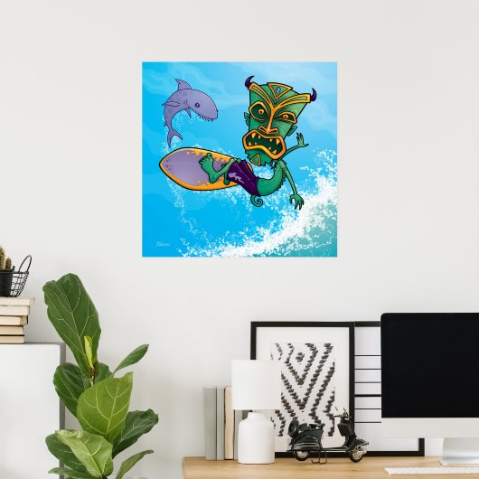 Tiki Surfer Poster (Heimbüro)