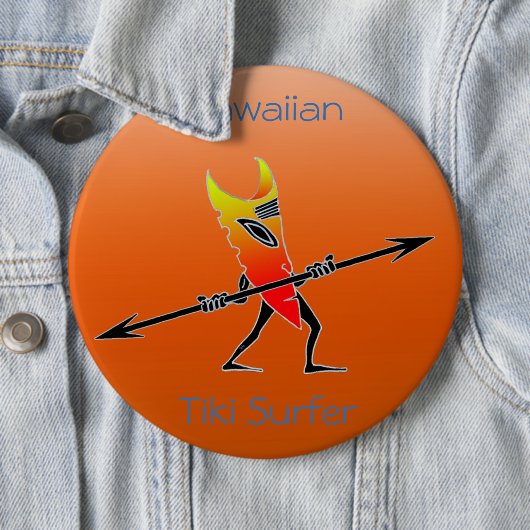 Tiki Surfer rot und gelb Button (Beispiel)