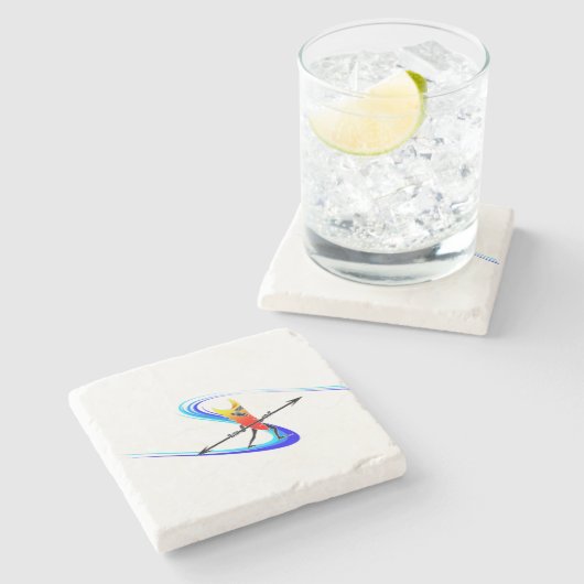 Tiki Surfer Steinuntersetzer (Seitenansicht)