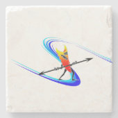 Tiki Surfer Steinuntersetzer (Vorderseite)