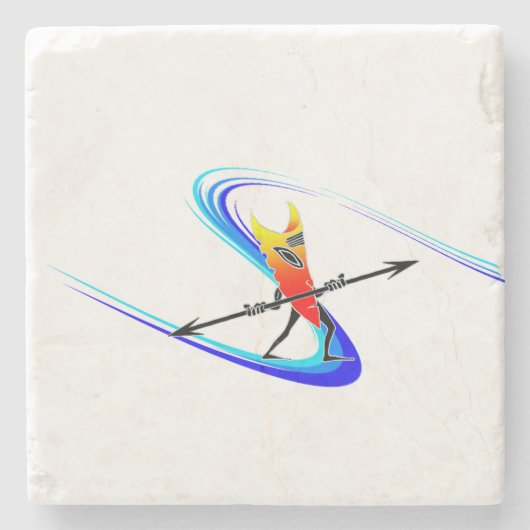 Tiki Surfer Steinuntersetzer (Vorderseite)