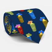 Tiki Tasse Tropische Getränke beidseitig bedruckt Krawatte (Gerollt)