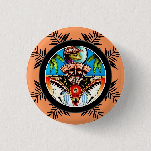 Tiki Tattoo Frog Button (Vorderseite)