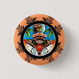 Tiki Tattoo Frog Button