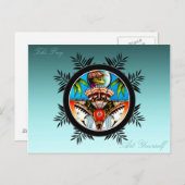 Tiki Tattoo Frog Postkarte (Vorne/Hinten)