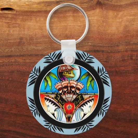 Tiki Tattoo Frog Schlüsselanhänger (Vorderseite)
