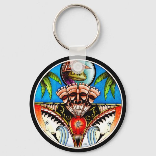 Tiki Tattoo Frog Schlüsselanhänger (Vorderseite)