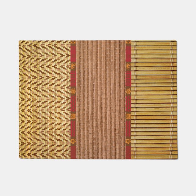 Tiki textures Bambus und Schilf Fußmatte (Vorderseite)