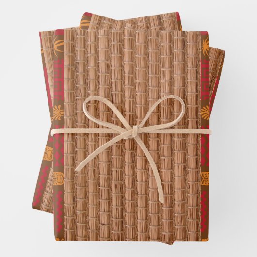 Tiki textures Bambus und Schilf Geschenkpapier Set (Beispiel)