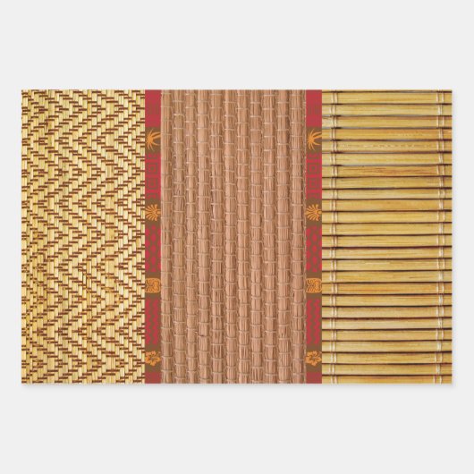 Tiki textures Bambus und Schilf Geschenkpapier Set (Vorderseite)