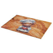 Tiki texturiertes Glas mit höherem Koch Schneidebrett (Ecke)