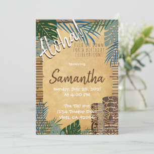 Tiki-Thema Hawaiianisches Bamboo-Insel-Gefühl Grün Einladung