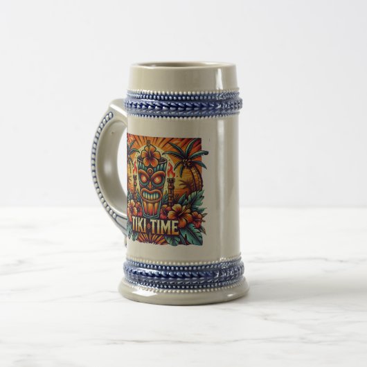 Tiki Time Beer Stein Bierglas (Vorderseite Links)