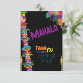 Tiki Time Birthday Party Dankeskarte (Stehend Vorderseite)