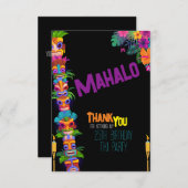 Tiki Time Birthday Party Dankeskarte (Vorne/Hinten)