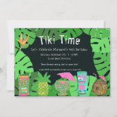 Tiki Time Customizable Birthday Party Einladung (Vorderseite)