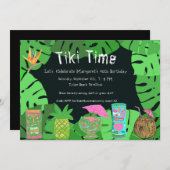 Tiki Time Customizable Birthday Party Einladung (Vorne/Hinten)